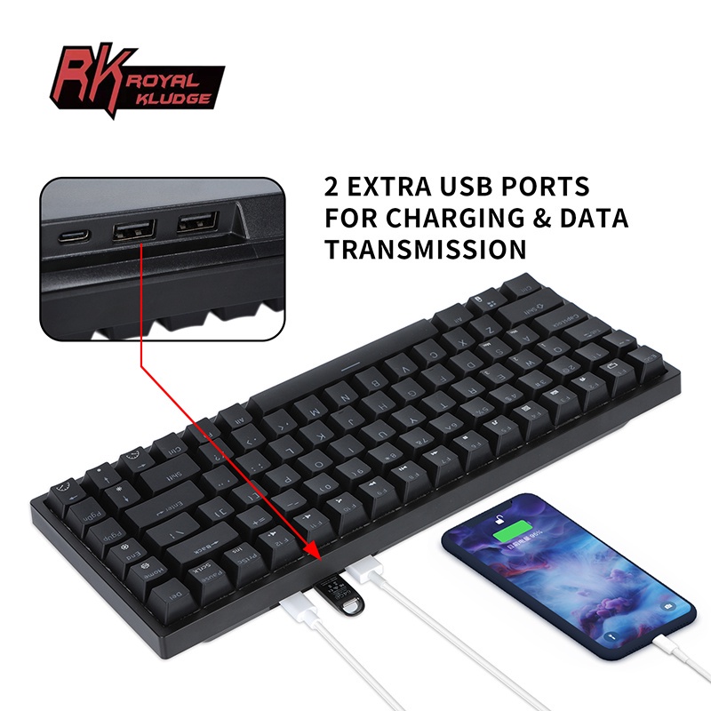 Bàn phím cơ RK ROYAL KLUDGE RK84/ RK857 Bluetooth 2.4g nhiều màu sắc