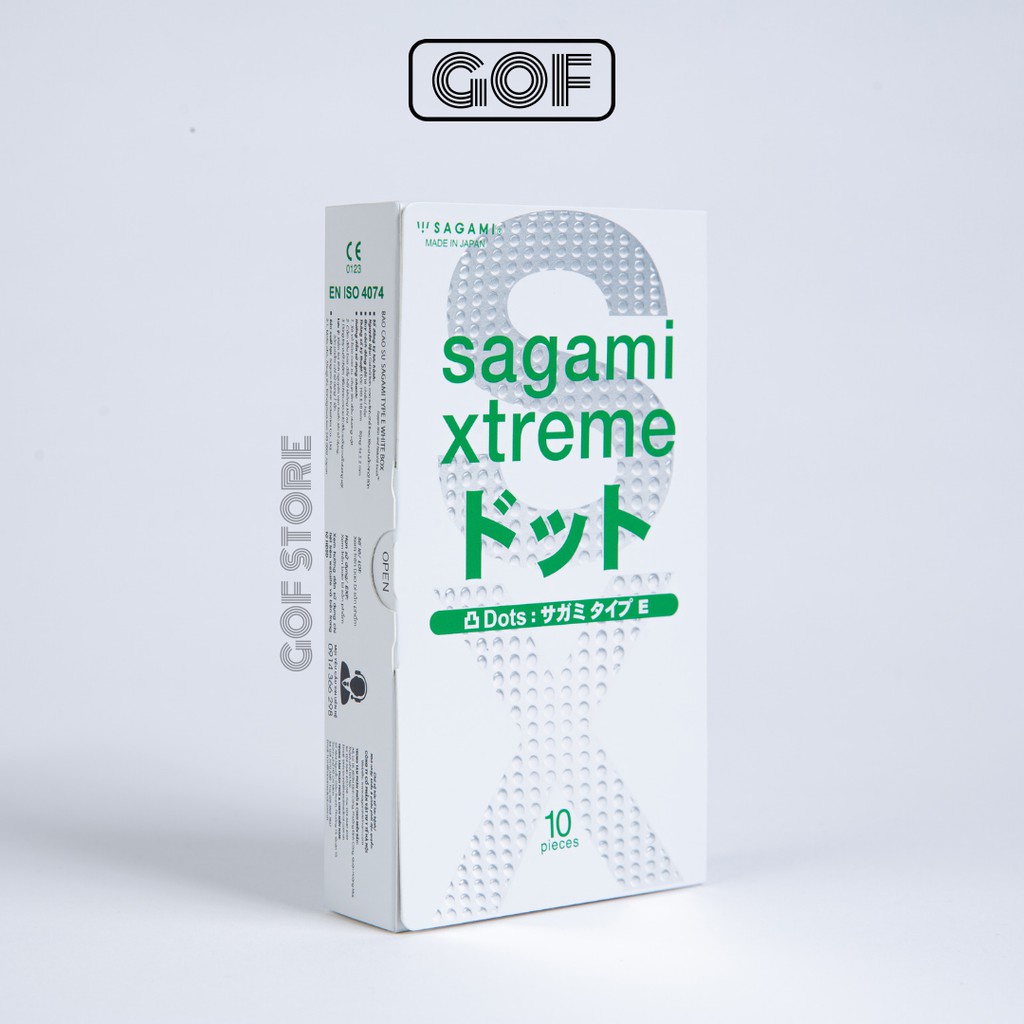 Bao cao su Sagami Xtreme White Siêu Mỏng, Gân Gai Nhật Bản Hộp 10C bcs gai – GoF Store