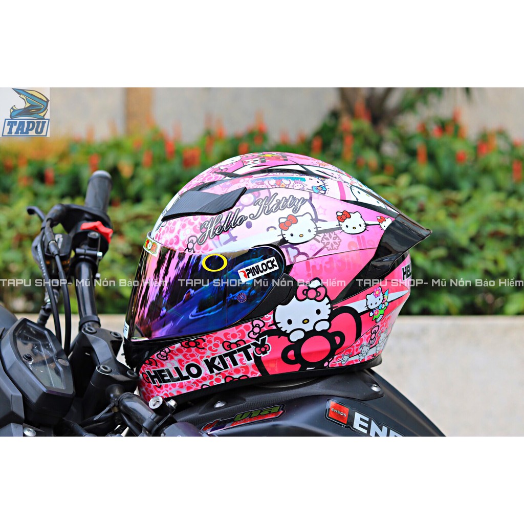 [FREESHIP] MŨ BẢO HIỂM FULLFACE 1 KÍNH  ROYAL M138B LÊN TEM HELLOKITTY