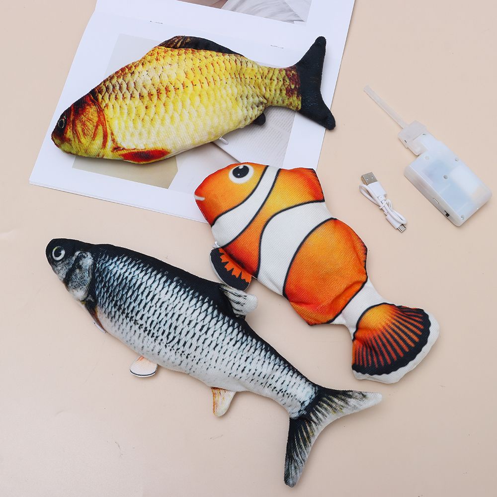 Đồ Chơi Cá Nhảy Múa 3D Cổng USB Tương Tác Cho Mèo