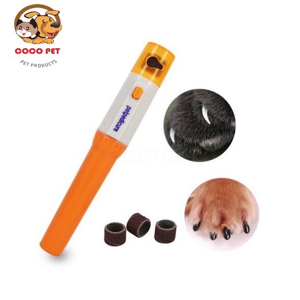 Máy Mài Móng/ Dụng Cụ Mài Móng Cho Chó Mèo Kèm 3 Đầu Thay Thế Chạy Bằng Pin Tiểu, Nhỏ Gọn, Dễ Dàng Tháo Lắp Và Sử Dụng