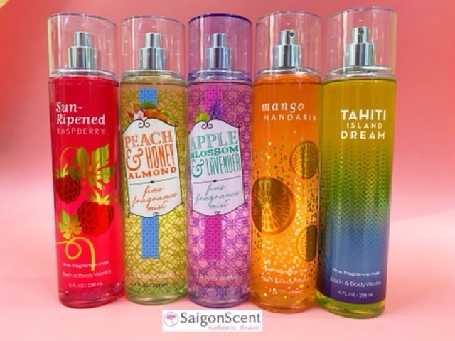 Xịt thơm cơ thể Bath and Body Works - phân loại mùi | Thế Giới Skin Care