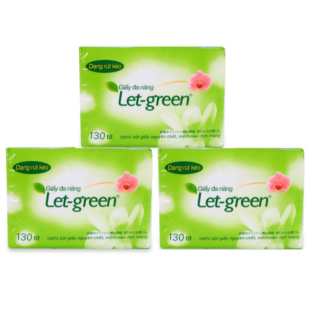 Giấy vệ sinh đa năng Let – Green 15*21cm - 130 tờ/gói