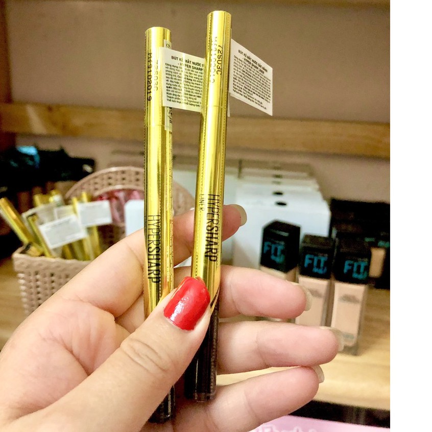 Bút kẻ mắt nước siêu sắc mảnh không lem không trôi Maybelline New York HyperSharp Liner Đen 0.5g