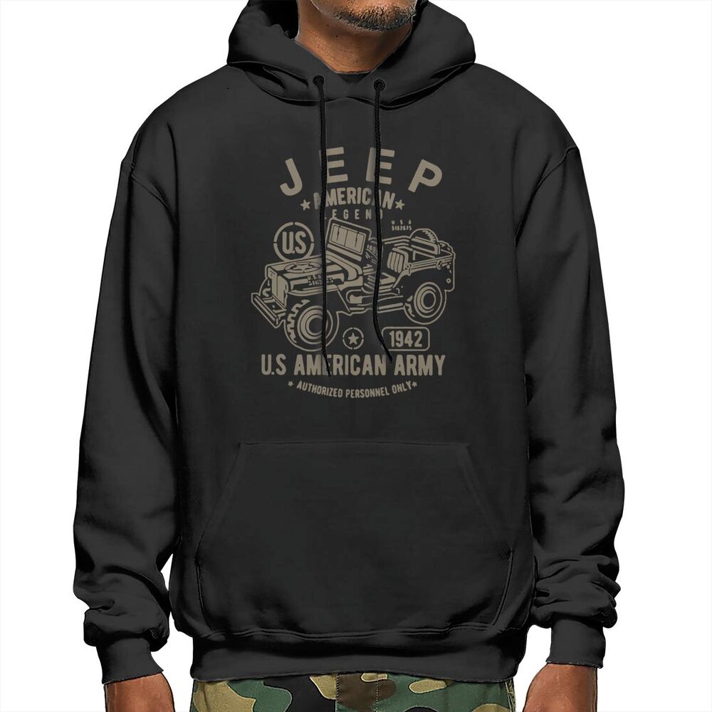 JEEP Áo Hoodie 100% Cotton Họa Tiết Rằn Ri Quân Đội Mỹ