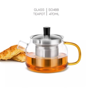 Bình lọc trà thủy tinh lõi inox 470ml S048B