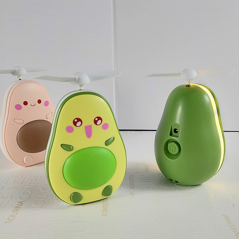 quạt mini tích điện sạc usb pilu hình quả bơ 5v quạt mini tích điện bằng nhựa