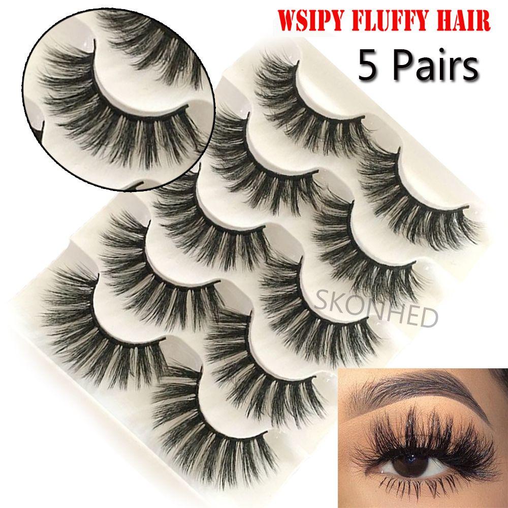 Bộ 5 Cặp Lông Mi Giả 6D Dài Trang Điểm Tự Nhiên