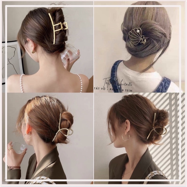 Kẹp tóc hàn quốc hot trend 💥35 FREESHIP💥 Kẹp tóc càng cua size lớn dành cho nữ chất liệu kim loại sử dụng dễ dàng
