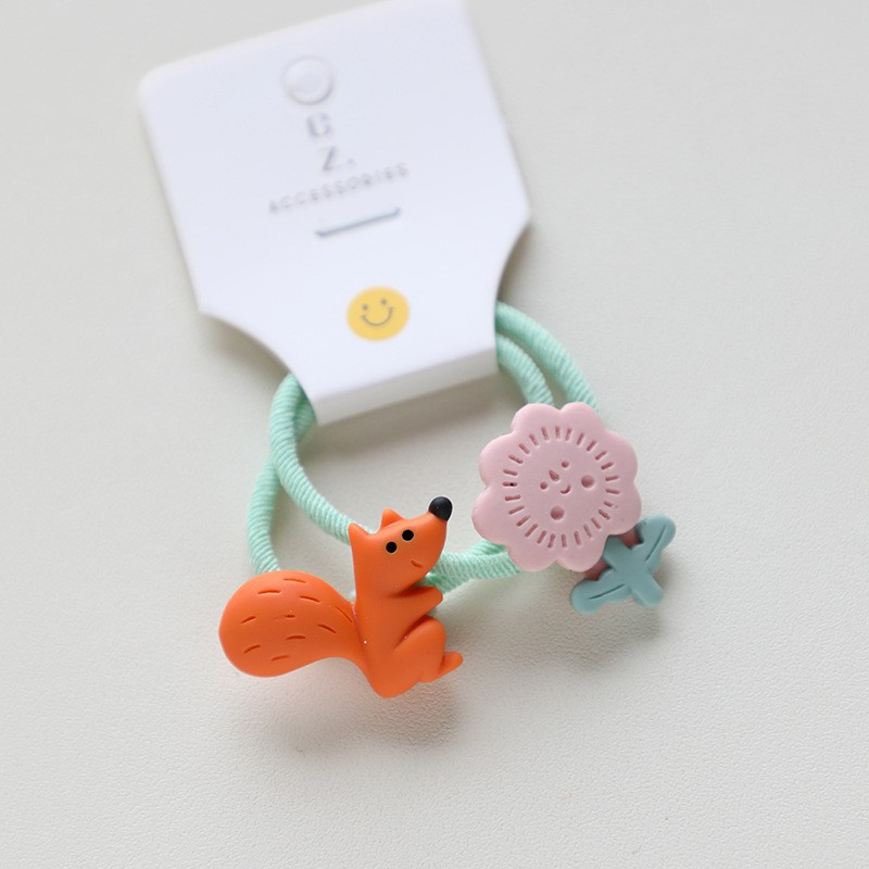Set 2 Kẹp Tóc Hình Hoa / Sóc Dễ Thương Cho Bé Gái