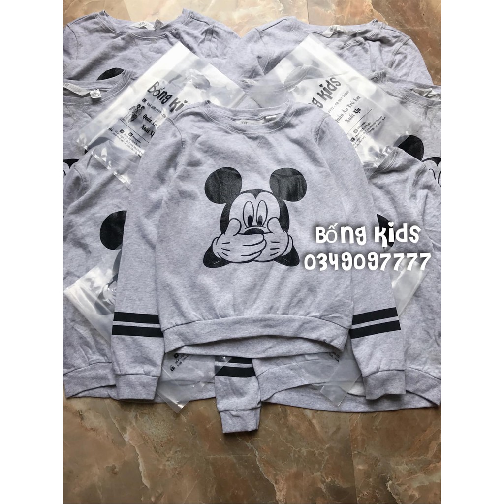 Áo Nỉ Bé Gái Mickey Ghi Sọc