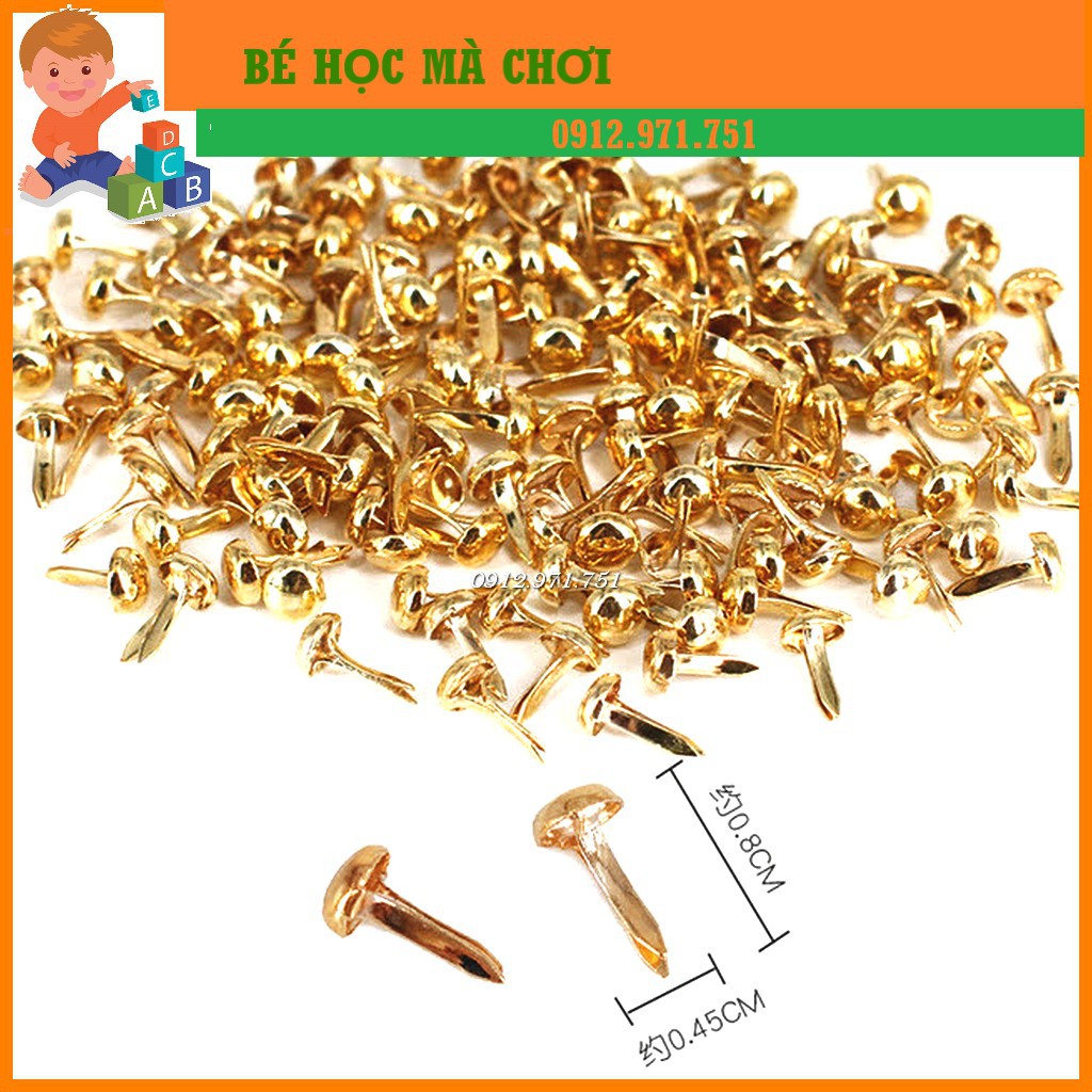 Set 100 đinh cánh phượng/ đinh ghim 2 chân làm học liệu, con rối