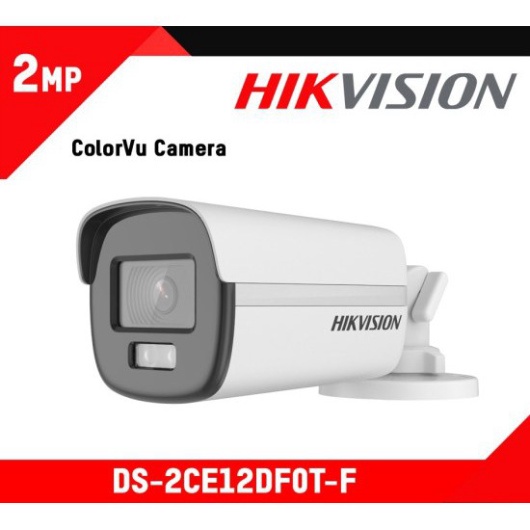 Camera Giám Sát HDTVI ColorVu 2.0MP Thân Trụ HIKVISION DS-2CE12DF0T-F - Camera Có Màu Ban Đêm - Hàng Chính Hãng