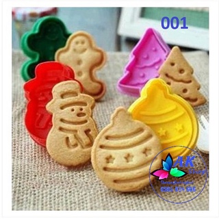 Bộ 4 khuôn nhấn lò xo noel