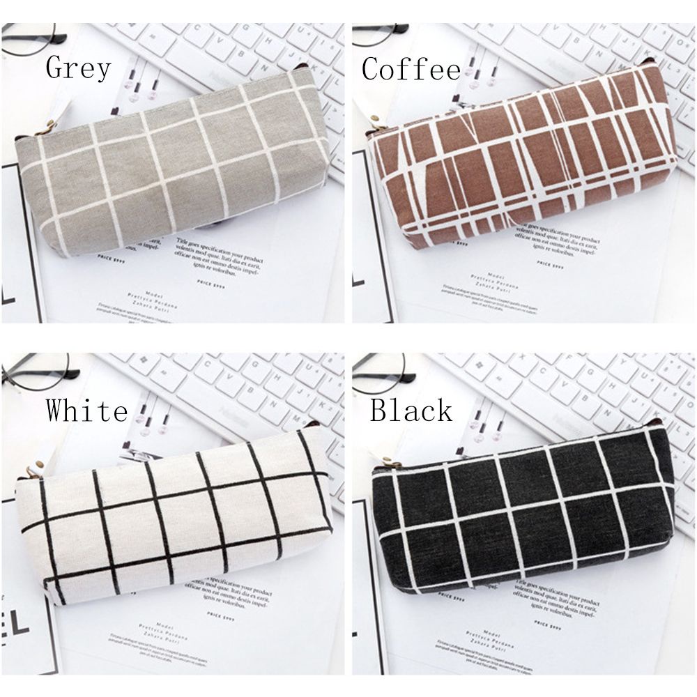 Túi Đựng Bút Bằng Vải Canvas Màu Sắc Đơn Giản