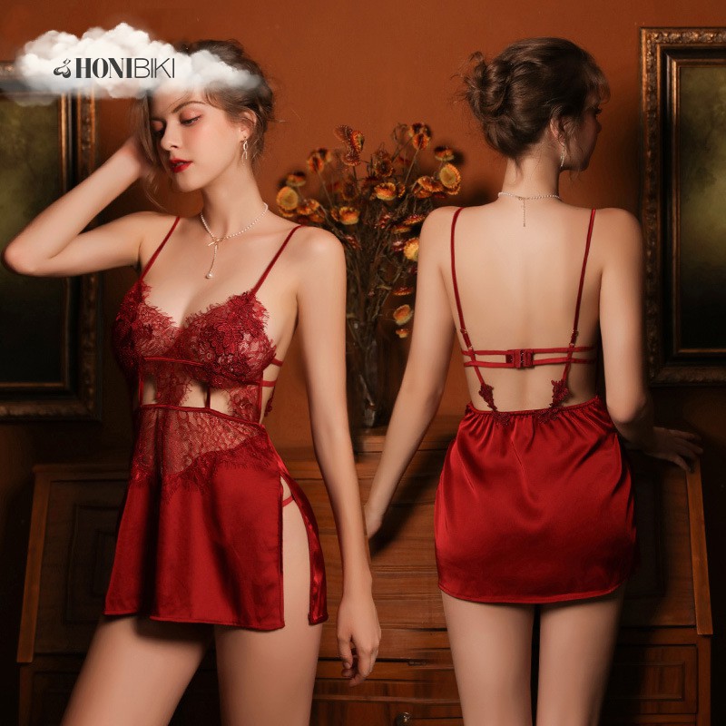 Váy ngủ 2 dây hở lưng phối ren gợi cảm cho nữ HONIBIKI Mã VN06 | BigBuy360 - bigbuy360.vn