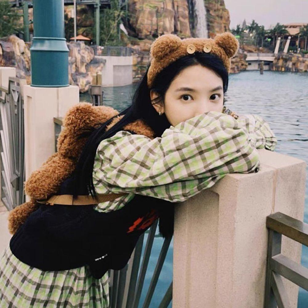 Băng Đô Cài Tóc Rửa Mặt / Trang Điểm Cài Nút Bằng Vải Bông Thời Trang Cho Nữ