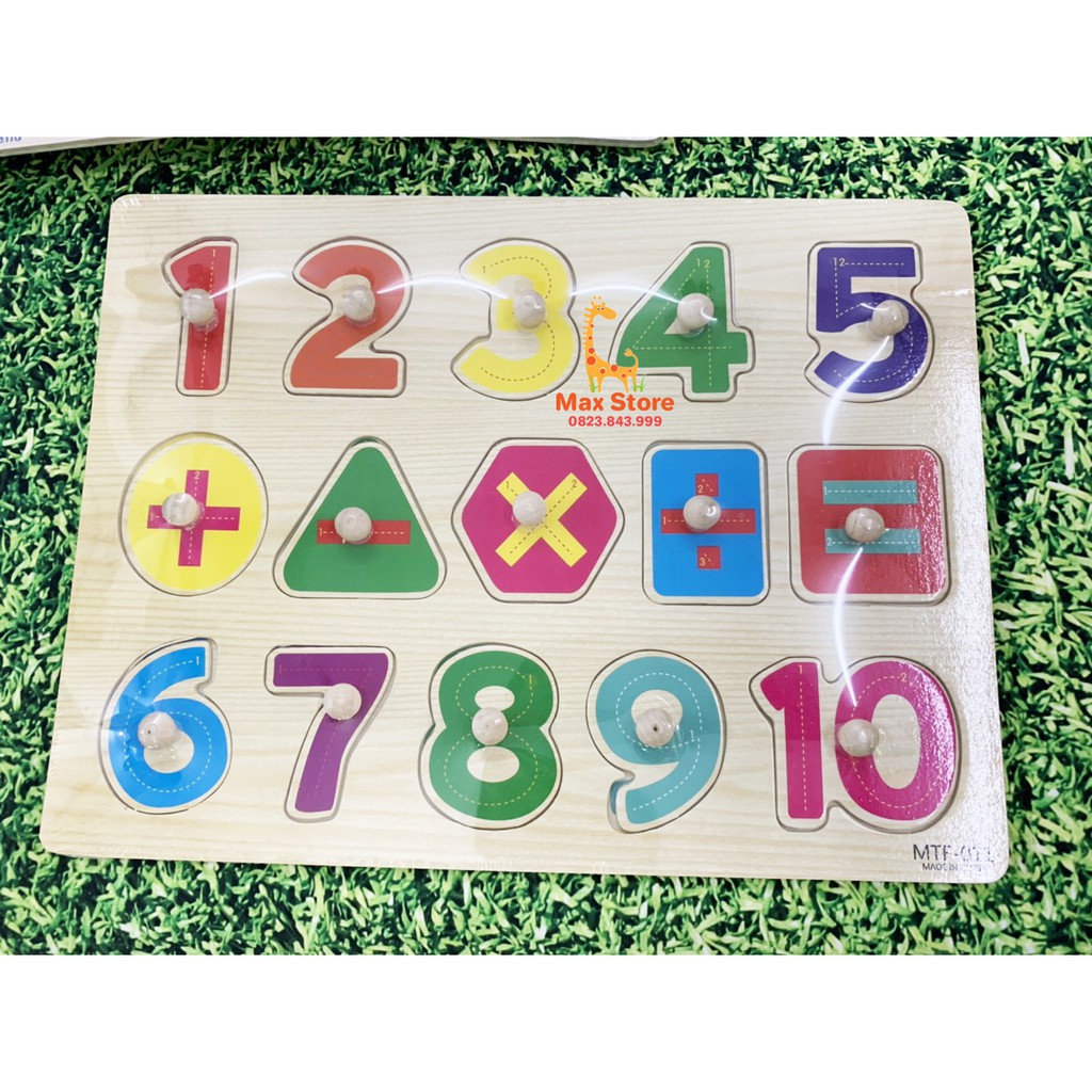 Combo 2 Bảng Núm Gỗ Chữ Cái và Số