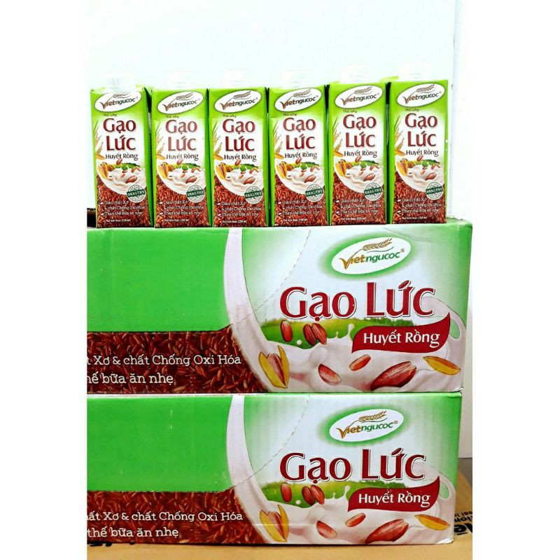 thùng 24 hộp thức uống gạo lức huyết rồng 250ml