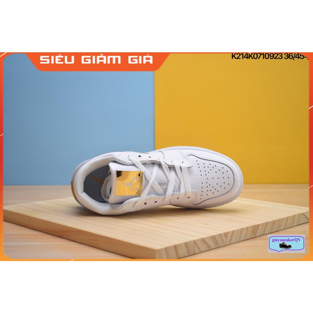 Giày thể thao Jordan 1 Low White Metallic Gold  vàng bóng siêu đẹp, hot hit dành cho nam nữ