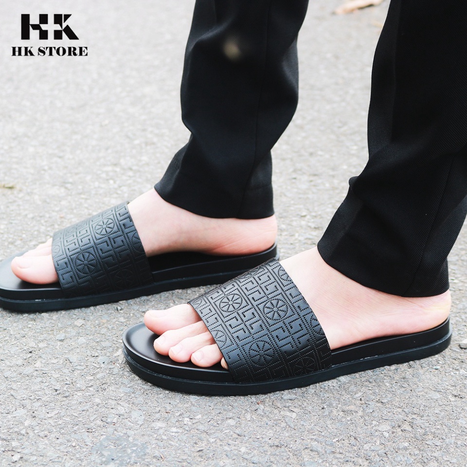 Dép nam da xịn - kiểu dáng nhẹ nhàng dễ sử dụng cực êm chân - hàng chính hãng HK.STORE da xịn bảo hành 12 tháng.