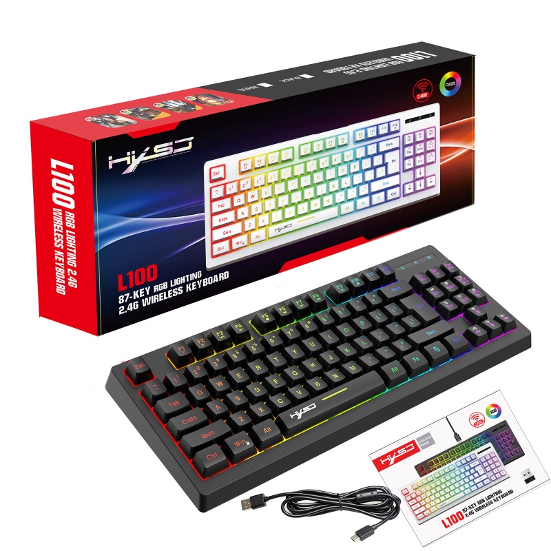 Bàn PhíM Gaming NAMA L100 87-Key RGB 2.4G Không Dây, Hỗ Trợ USB 1800mAh