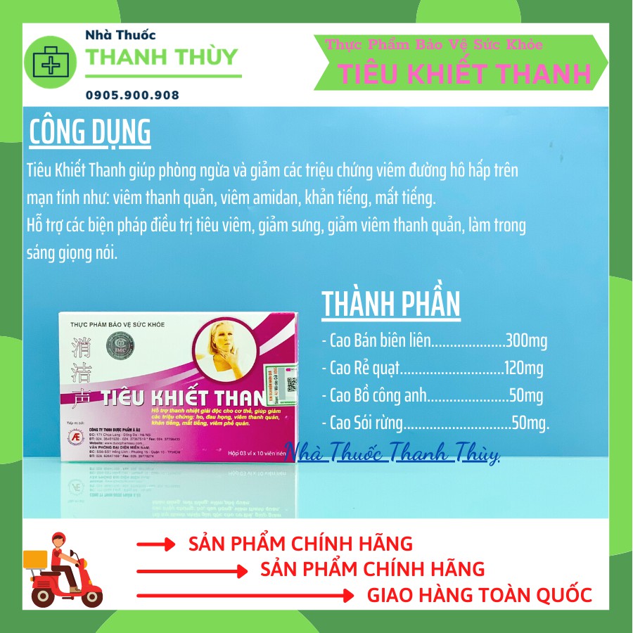 TIÊU KHIẾT THANH  Phòng Ngừa Và Giảm Các Triệu Chứng  Đường Hô Hấp Trên
