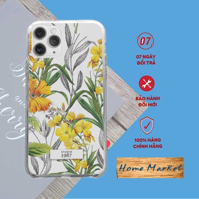 Ốp lưng nghệ thuật hoa vàng nền trắng Homemarket Hàng cao cấp cho các loại Iphone STU19870027
