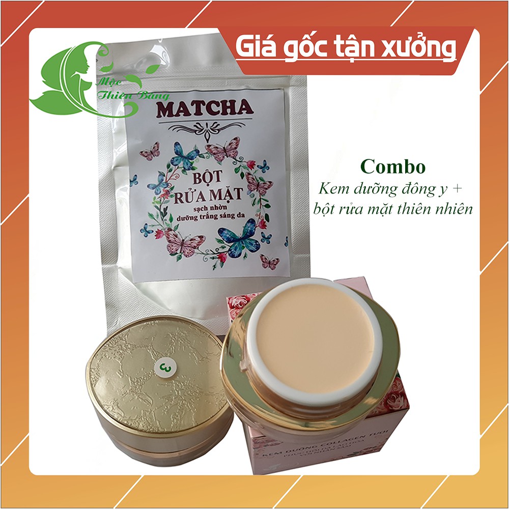Combo kem dưỡng da đông y số 3 và 1 túi rửa mặt thảo mộc giúp da trắng mịn, dưỡng da chuyên sâu, xóa mờ thâm nám