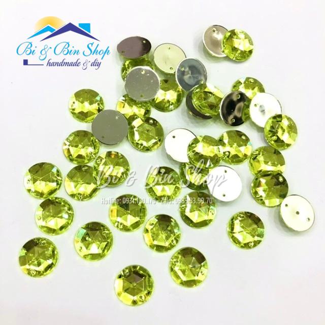 Sỉ Gói 720 Viên Đá Kết Tròn 15mm Đính Kết Trang Phục Thời Trang, Làm Phụ Kiện Handmade