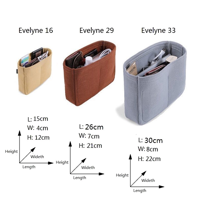 Túi chèn nỉ tổ chức phù hợp với h evelyne 16 29 33 túi lót túi công suất lớn hỗ trợ tổ chức dung lượng lớn lót túi xách