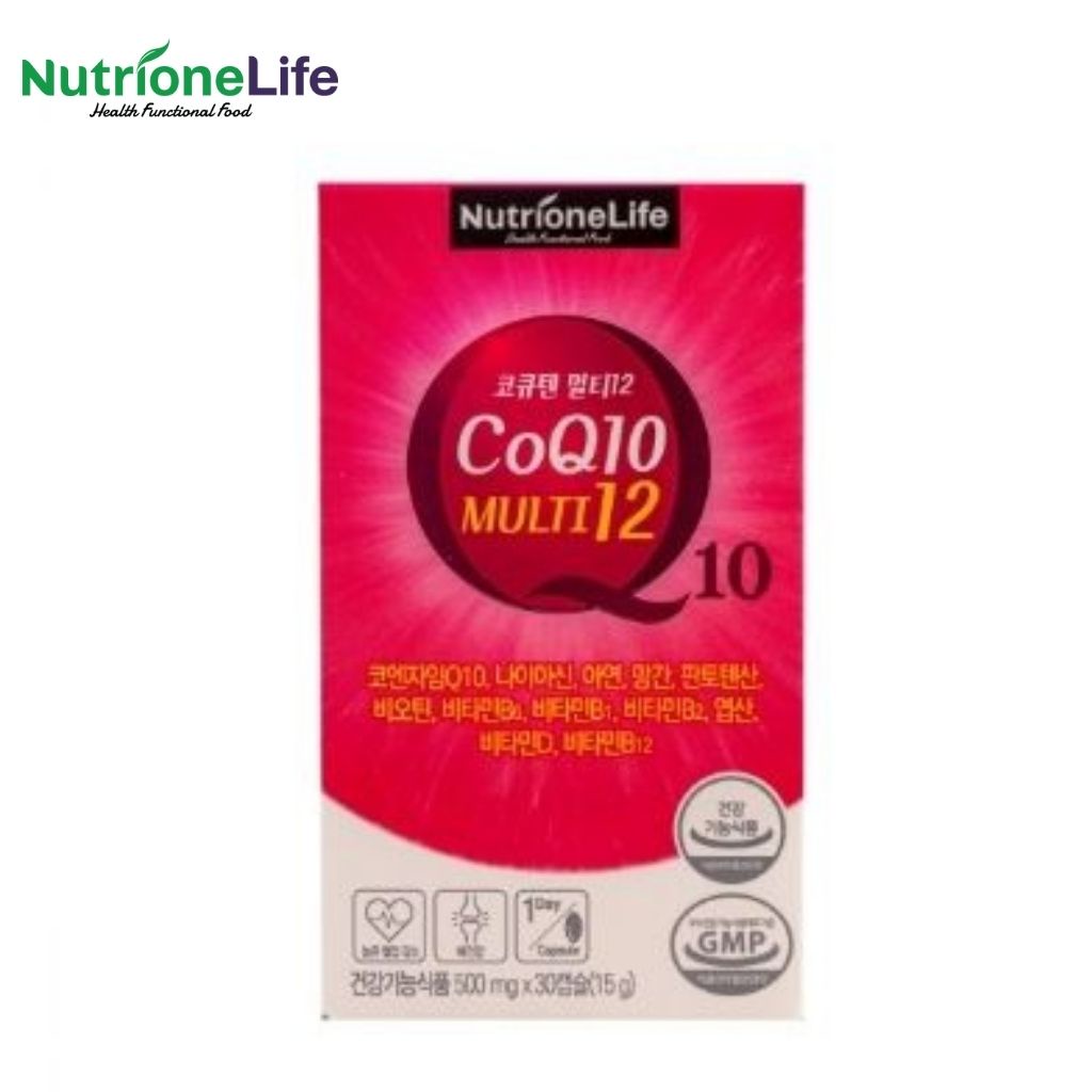 Viên Uống NUTRIONELIFE CoQ10 Multi 12 Hỗ Trợ Tim Mạch,Giúp Lưu Thông Máu, Ổn Định Huyết Áp Hàn Quốc 500mg x 30 Viên