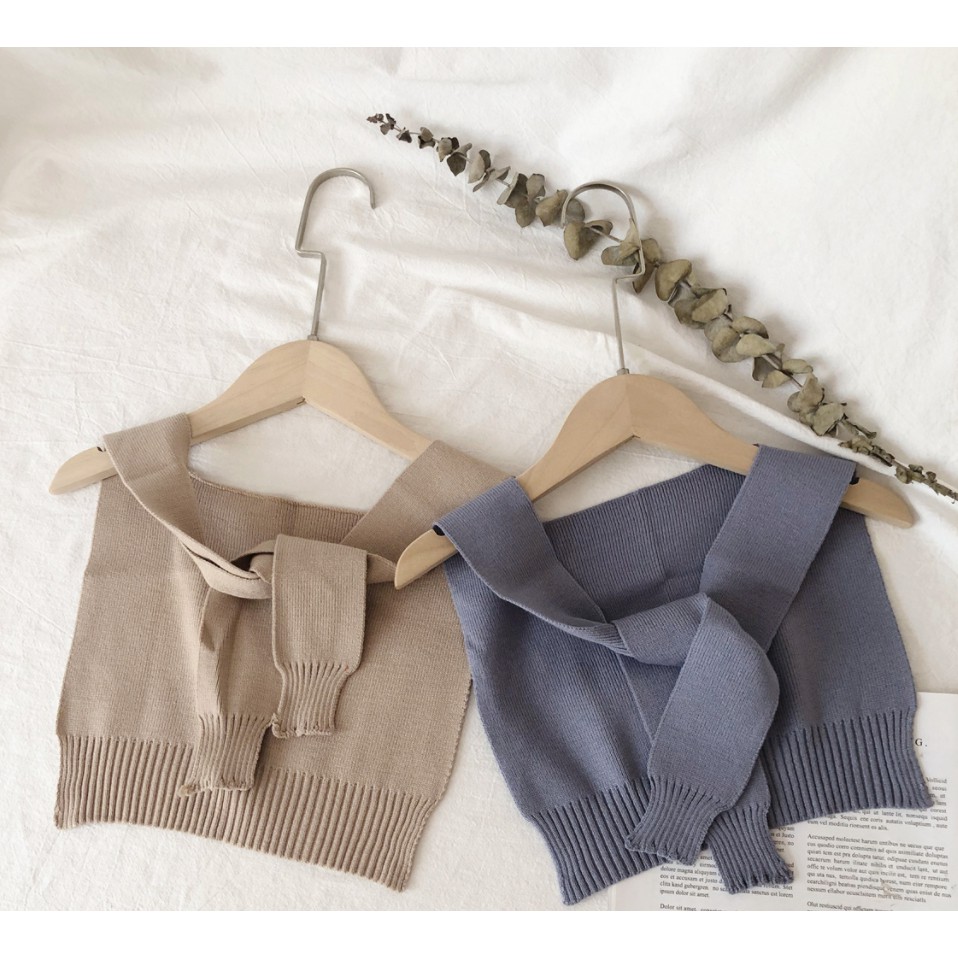 Khăn quàng cổ giả áo dệt kim phối đồ cho bé trai và gái