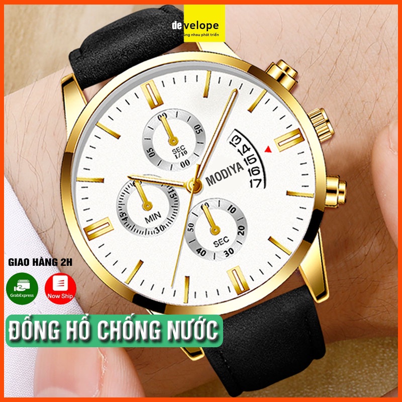 Đồng Hồ Nam Chính Hãng MODIDA, Dây Da, Có Lịch, Chống Nước Tốt, Tặng Hộp Đồng Hồ Và Pin Dự Phòng