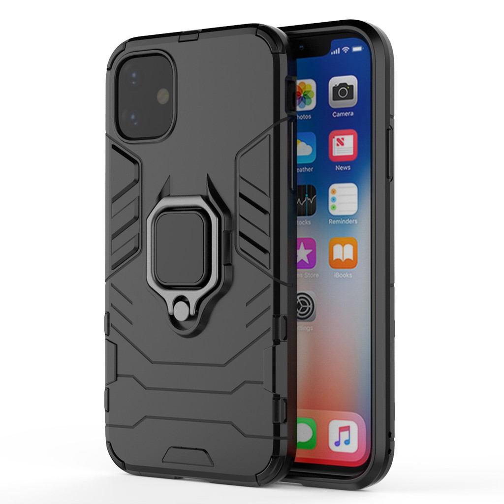 Ốp lưng Iphone 11 Ốp batman ốp ironman ốp chống sốc iphone kèm iring 360 độ chống xem video hít từ tính oto tiện lợi