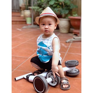 set 2 bộ ba lỗ cute hạt me cho bé