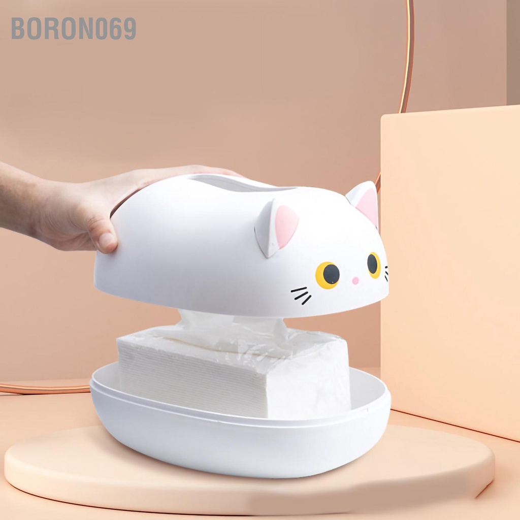 Hộp lưu trữ khăn giấy để bàn đựng ăn đa năng bằng nhựa cho phòng tắm nhà bếp Boron069