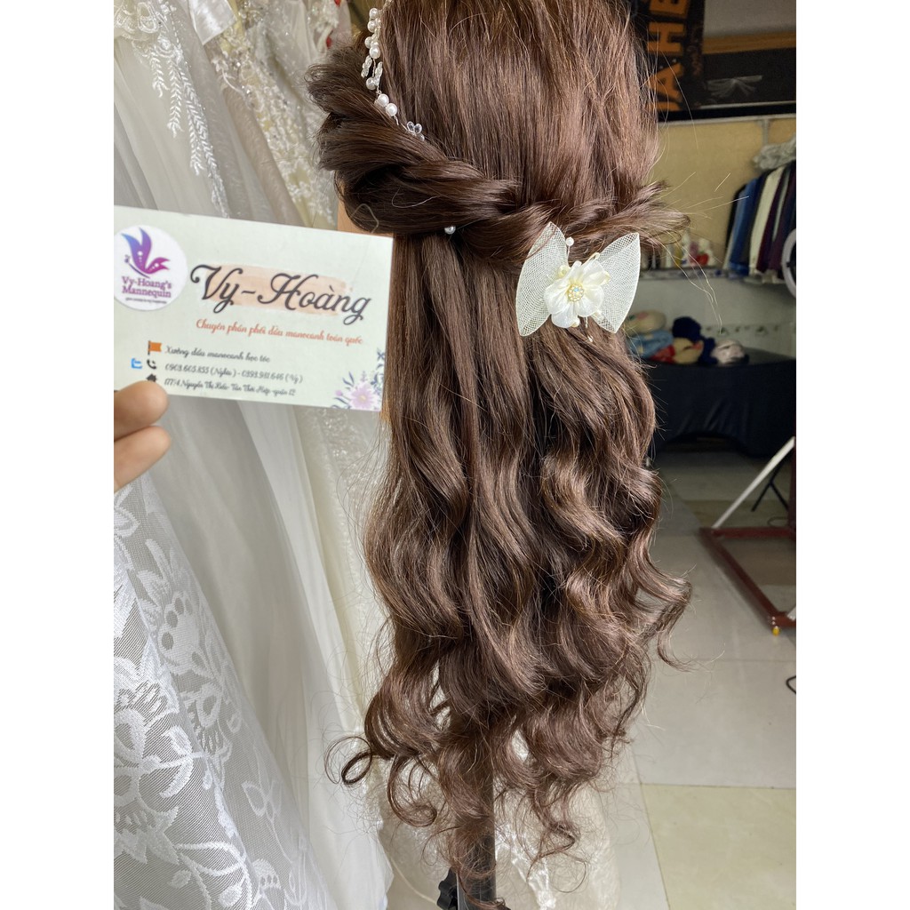 Đầu manocanh 75% tóc thật