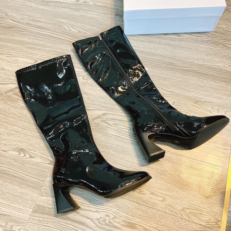 Boot cổ cao da bóng hàng QC có hộp