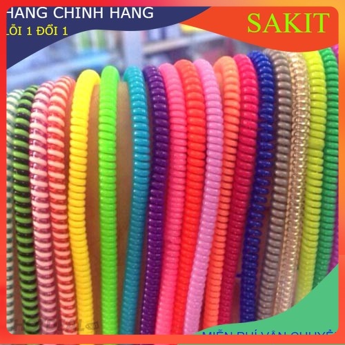Dây cuốn chống đứt chống rối cho tai nghe và cáp sạc loại 2 màu