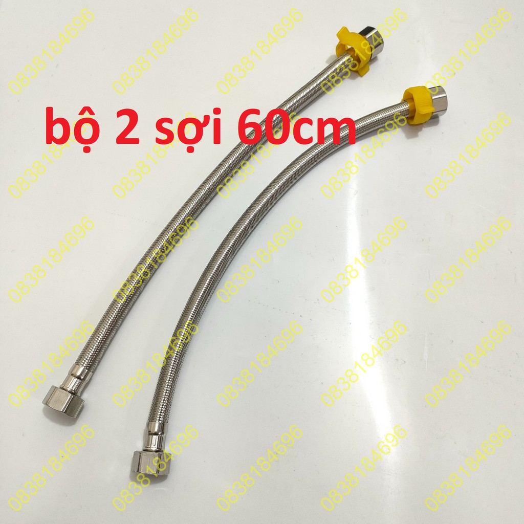 Dây cấp nước dùng 2 đường nước nóng và lạnh,Dây Cấp Nước Nóng Lạnh Inox 304 Ren 21,Ống nước bồn cầu lavabo,bình nóng