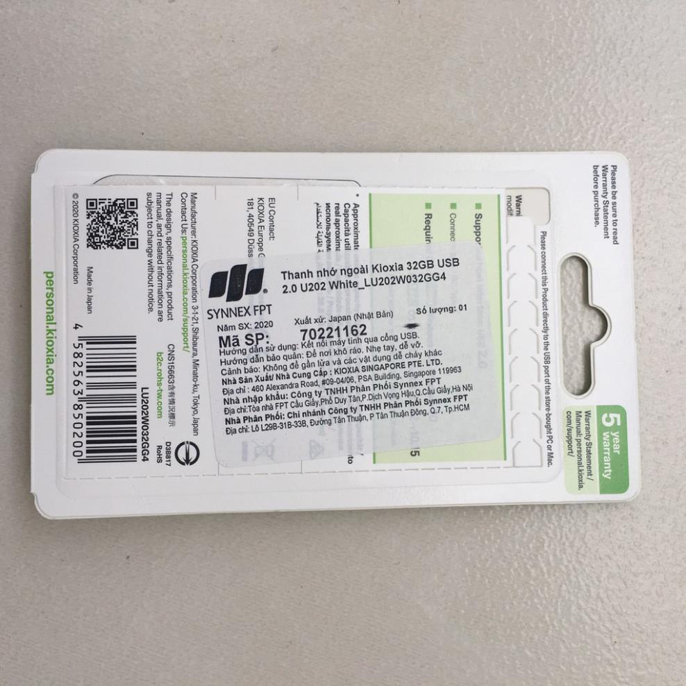 USB Kioxia  - 16GB I 32GB I 64GB - Sản xuất tại Nhật Bản- Bảo Hành 5 Năm- Chính Hãng FPT