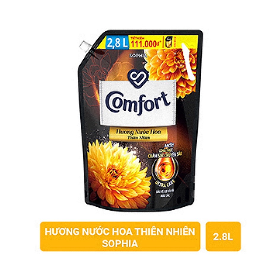 Nước xả vải comfort 1 lần xả hương nước hoa thiên nhiên 1,8l/ 2,8l