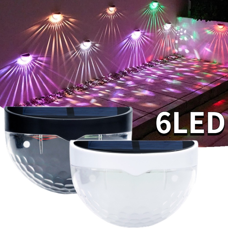 1 Đèn Led 6 Bóng Năng Lượng Mặt Trời Chống Thấm Nước Tiết Kiệm Năng Lượng Gắn Cầu Thang Ngoài Trời