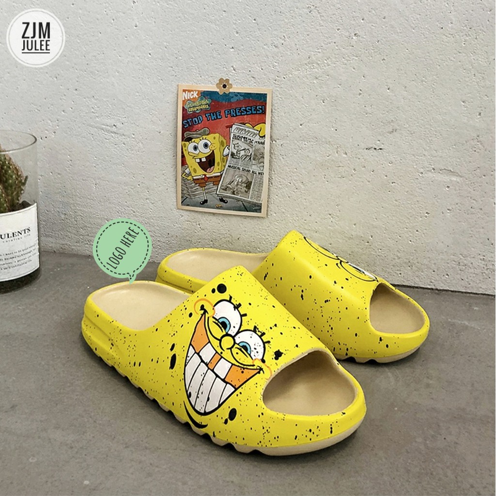 Dép YZ bản mặt cười chuẩn 2020 - LOGO và chữ Đầy đủ - size nam nữ