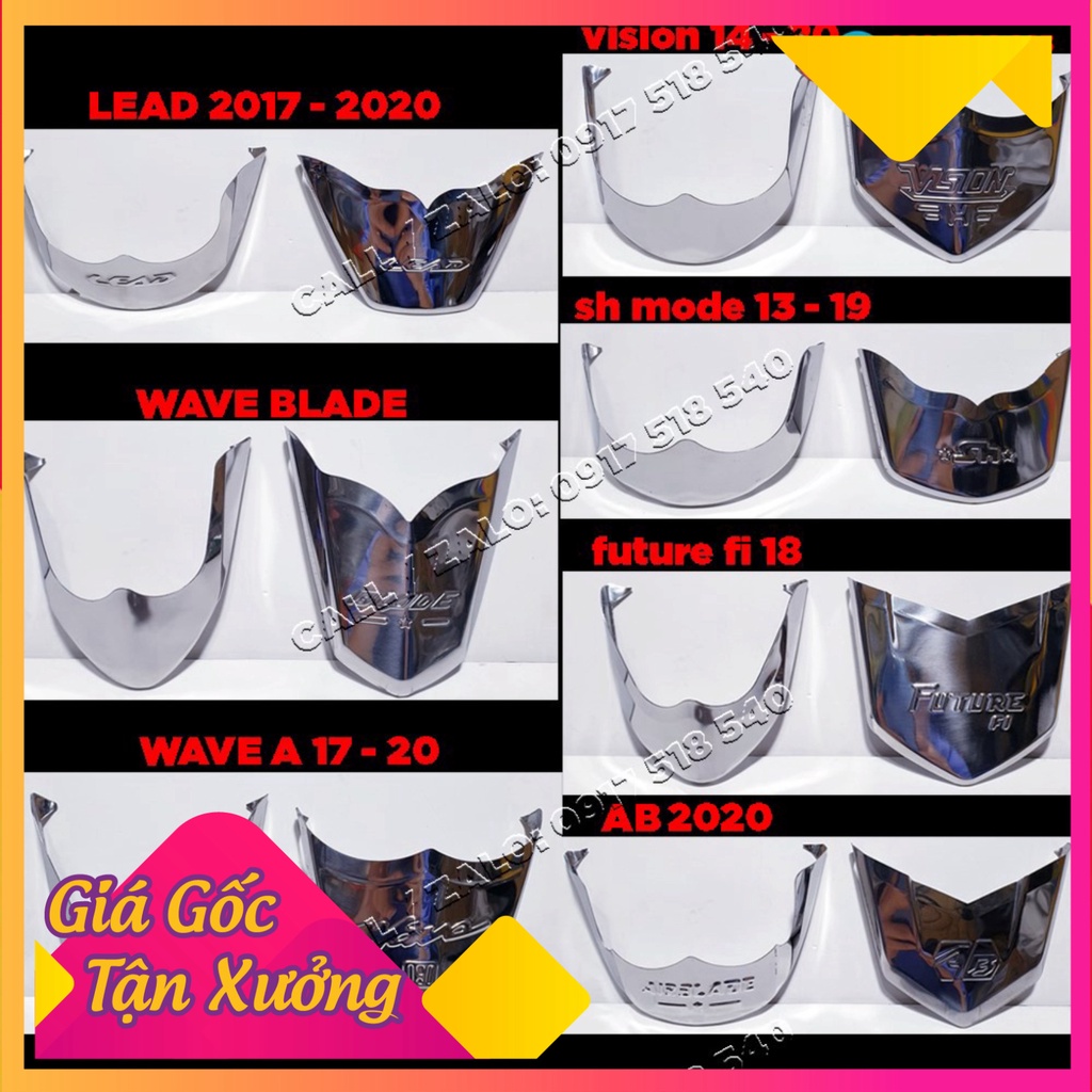 Ốp Mũi Dè Trước , Sau iNox Sh mode / Air Blade 2020 / Wave A / Wave Blade / Lead / Vision / Future Fi ( Gía 1 Cặp ) (Ảnh