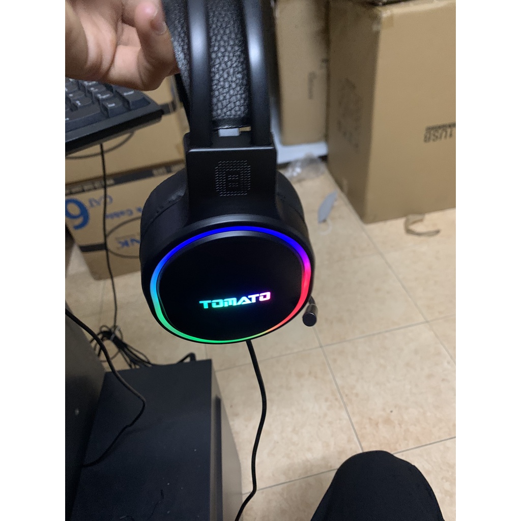 Tai nghe chụp tomato s260 gaming đèn led làm sống động âm thanh êm ái full bass-bảo hành 12 tháng