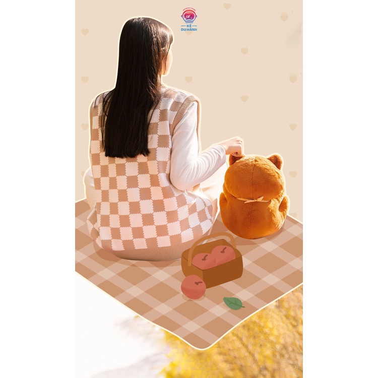 Gấu bông gối ôm Gấu đỏ 50cm Kẻ du hành