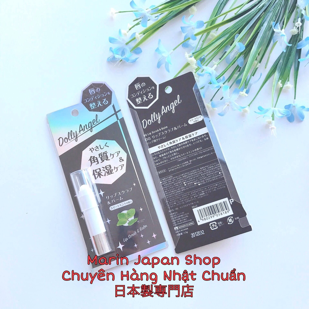 (SALE) Tẩy da chết tế bào chết hương bạc hà Lip Scrub &amp; blam Dolly Angel Nhật Bản