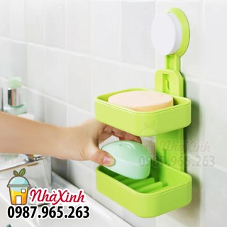 Kệ đựng xà bông 2 tầng / Khay đựng xà bông hút chân không